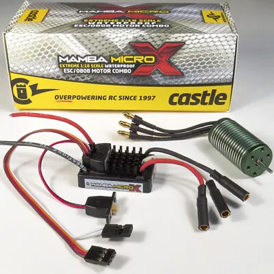 Castle Creation 1/18 Mamba Micro X Waterproof ESC W/ 0808 4100Kv Brushless Motor • $104.95