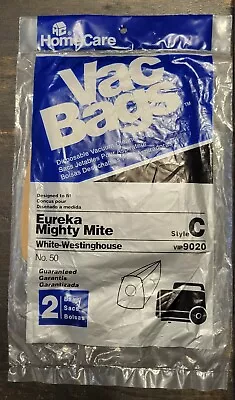 Home Care Vac Bags Eureka Mighty Mite Style C 2 Pack Vacuum Bags Disposable  • $3