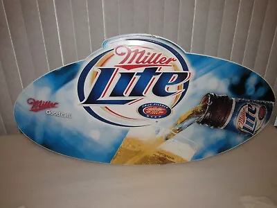 Miller Lite Beer SIGN Tin 2005  Good Call  A True Pilsner Beer Oval LARGE RARE • $49.99