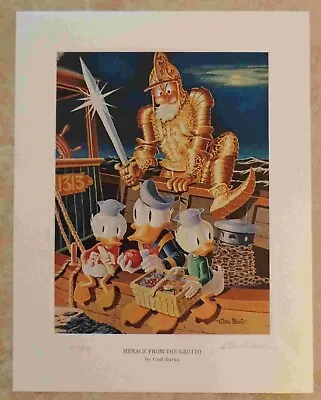 Carl Barks Lithograph Hand Signed Menace From The Grotto 424/595 Donald Duck Art • $275