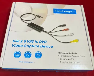 $19.99 • Buy Top-Longer USB 2.0 VHS To DVD Video Capture Device