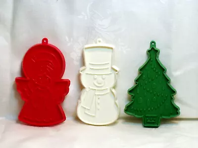 Hallmark Vtg Cookie Cutter Christmas Set -  Snowman Decorated Tree Angel • $9.95