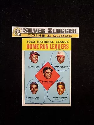 (1963) 1962 National League Home Run Leaders Topps Baseball #3 Aaron/ Mays • $15.99