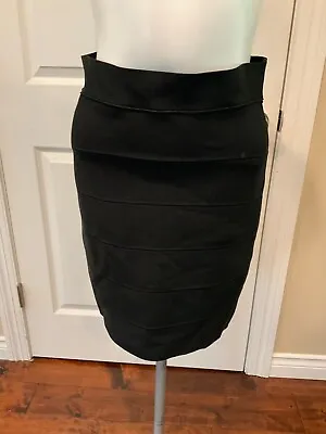 BCBGMaxAzria  Alexa  Black Bandage Wiggle Skirt Size M • $24.80