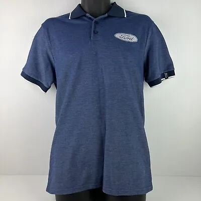 Ford Official Embroidered Logo Polo Shirt Mens L Blue/White 53/75 • $39.99