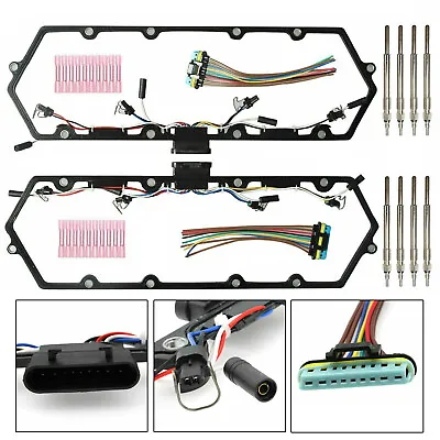 For 98-03 Ford 7.3L Powerstroke Diesel Valve Cover Gaskets Harness & 8 Glow Plug • $58.88