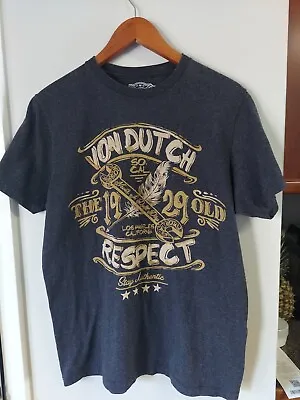 Von Dutch Tshirt M Biker Medium Respect Los Angeles USA Made In America • $16.99