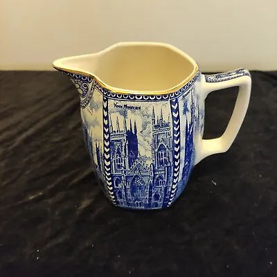 Vintage Ringtons By Wade Ceramics  Cathedrals Blue White 6  Tall Milk Jug • £11.99