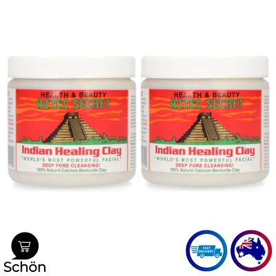 $31.99 • Buy 2 X Aztec Secret Indian Healing Clay Facial Deep Pore Cleansing Mask - 454g/1lb