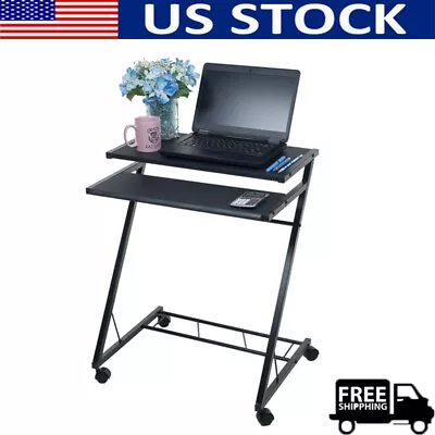 Mobile Standing Desk Rolling Laptop Cart W/ Casters Sturdy Apartments Dorm Room • $37.05