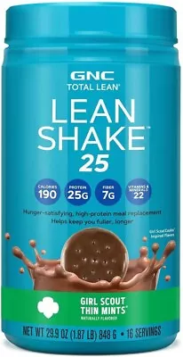 GNC Total Lean Lean Shake 25 Hunger Satisfying - Girl Scout Thin Mints 1.87 Lb • $56.99