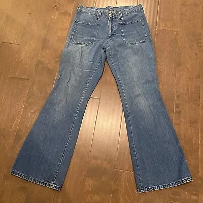 Vintage Early 70s Wrangler Jeans Men 32x30 Tag 32x32 Talon Zip Bell Bottom Flare • $115