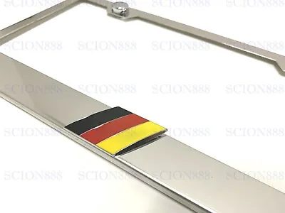 1pc 3D GERMAN COLOR STRIPE Emblem Stainless Steel Chromed License Plate Frame • $23.89