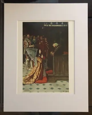 Howard Pyle  The King Glared Down At Her  11 X 14 Matted Art Print-1907 • $22.49