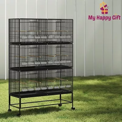 I.Pet Bird Cage Large Aviary Cages Parrot Stand Alone Wheels Feeder Budgie 175cm • $243.34