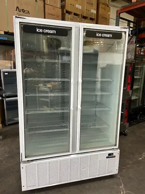 2 Glass Door Freezer Upright Display Frozen Food NSF Master-Bilt BLG-48 #9191 • $1895