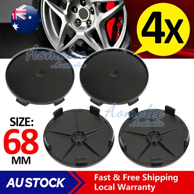 4Pcs 68mm Car Wheel Center Caps Central Hub Blank Centre Hubcaps Universal Black • $7.55