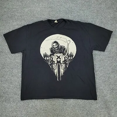 Grim Reaper Shirt Men's XL Black Graphic Tee Crew Neck Short Sleeve Motorcycle • $7.79