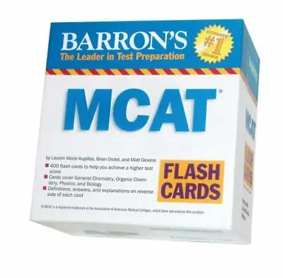 Barron's MCAT Flash Cards By Brian Drolet Lauren Marie Kupillas And Matt Giovin • $11