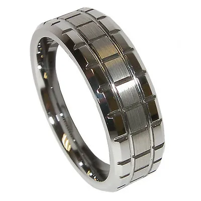 Cross Design Durable 8mm Men's Tungsten Carbide Wedding Band Ring Size 9-12 • $13.95