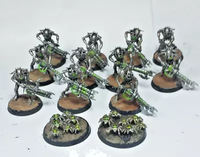 11 Painted 40k Plastic Necrons With 2 Scarab Swarms • £7