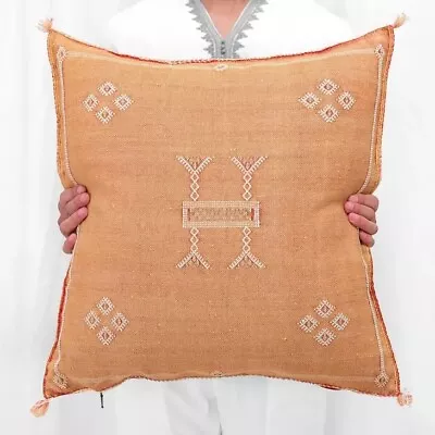 Handmade Cactus Silk Pillow CoverPillow ThrowMoroccan Pillow Sabra Cushion • $71