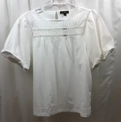 Women's J Crew Lace Trim Puff Sleeve Shirt XL • $24.99