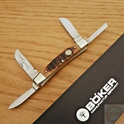 Boker Congress Pocket Knife Mirror Finish Carbon Steel Blade Brown Bone Handle • $37.59