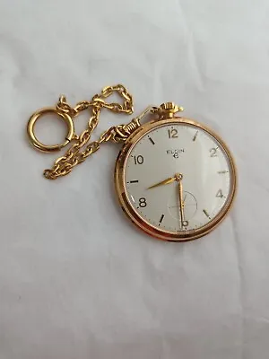 VINTAGE GP ELGIN 868 SWISS POCKET WATCH 20 MICRONS 17 Jewels RUNS • $199.99