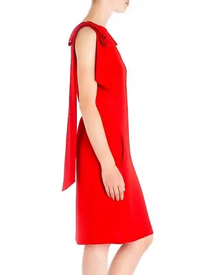 CARLA ZAMPATTI FLAME CREPE VALENTINA SHEATH DRESS Size AU6 RRP 869.00 • $250