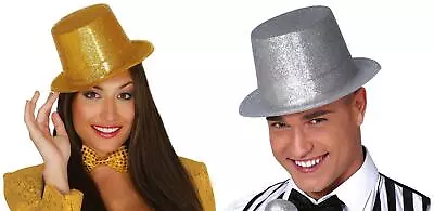 Glitter Topper Top Hat Party Fancy Dress Accessory Gold & Silver • £5.35