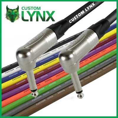 £14.25 • Buy Custom Lynx SONIQ Neutrik Right Angled Guitar Cables. Mono 1/4  Jack Patch Lead