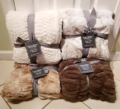 Better Homes & Gardens Faux Fur Reverse To Mink Throw Blanket 50 X60  PICK COLOR • $44.99