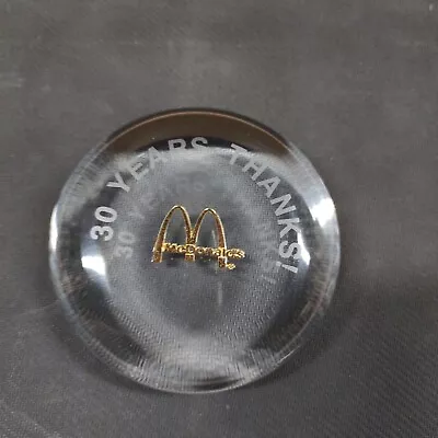 McDonald's Restaurant Burger Paper Weight With Logo Inside 3.75  30 YEARS THANKS • $16.99