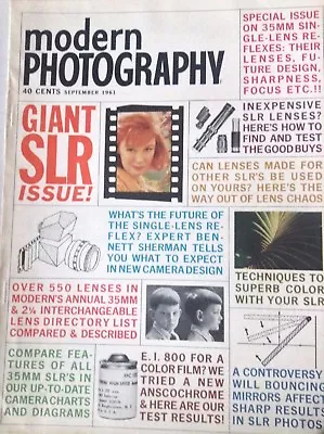 Modern Photography Magazine Giant GLR Special September 1961 082617nonrh • $12.99