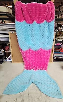 Mud Pie Kids Mermaid Tail Minky Blanket Pink And Blue • $8