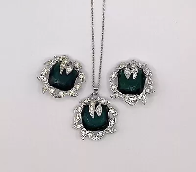 Sarah Coventry Parure ~ Bold Necklace  Earrings Set ~  Holiday Ice  ~ 1969 • $19.99