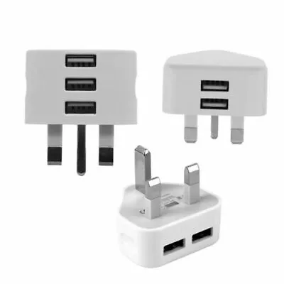 Plug UK USB For Wall 3Pin Charger Samsung/iPhone/HTC/Tablets/etc Adapter • $13.33