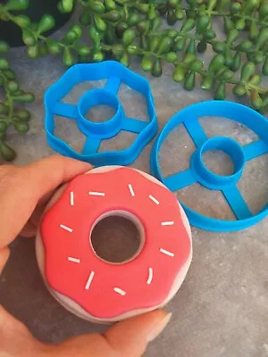 $12.95 • Buy Doughnut Shaped Cookie Fondant Embosser Stamp And Cookie Cutter Donut Cutter