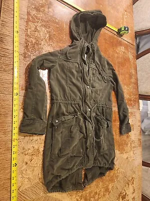 Abercrombie & Fitch Womens Military Style Jacket Medium Green Hoodie #S32 • $28.52