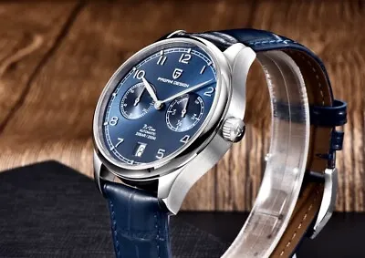 Pagani Design PD-1722 41mm Automatic Watch Blue Dial With Blue Leather Strap • £99.50