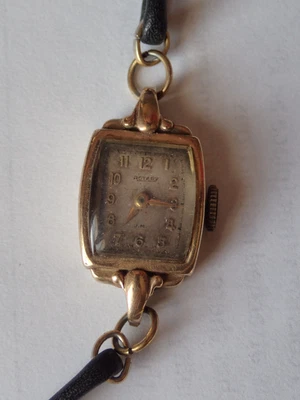 £78 • Buy Antique 9 Ct GOLD Ladies Wrist Watch Rotary Art Deco Swiss Made 15 Jewels 1920's