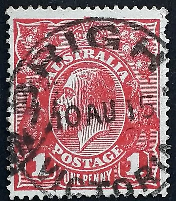 $10 • Buy 1915 Australia 1d Carmine Red KGV Stamp Used BRIGHT VICTORIA Postmark 