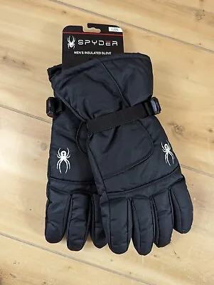 Spyder Gloves Mens Sz L/XL Shredder Ski Black Insulated Spider Winter • $28.95