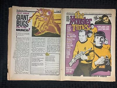 1972 THE MONSTER TIMES V.1 #2 VG/FN 5.0 Special Star Trek Issue W/ Poster • $25.25