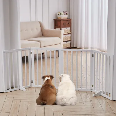 Wooden Baby Safety Fence Dog Gate Pet Play Pen Barrier Room Safety Divider White • £39.95