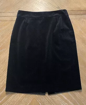 J. CREW Women’s 100% COTTON BLACK VELVET SKIRT SIZE 8 • $14