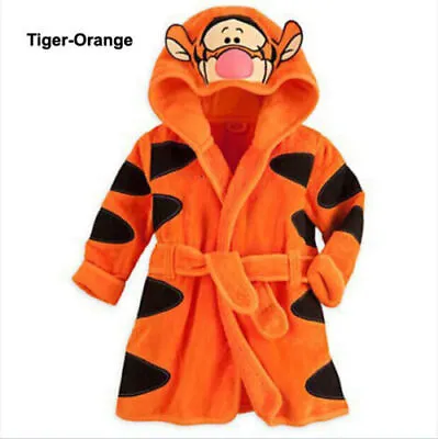 Baby Toddler Boy Girl Cartoon Pajamas Sleepwear Bathrobe Hooded Clothes Robe Q1 • £17.57