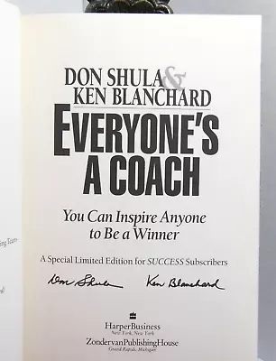 Everyone's A Coach Don Shula Limited First Edition Inspire Be A Winner Success • $23.70