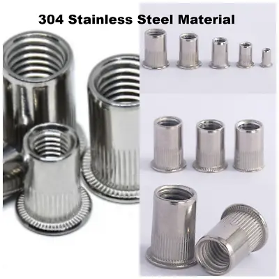 M3 4 5 6 8 10 12 Rivet Nuts Blind Nut Nutserts Rivnut  Stainless Steel 10-200pcs • $9.90